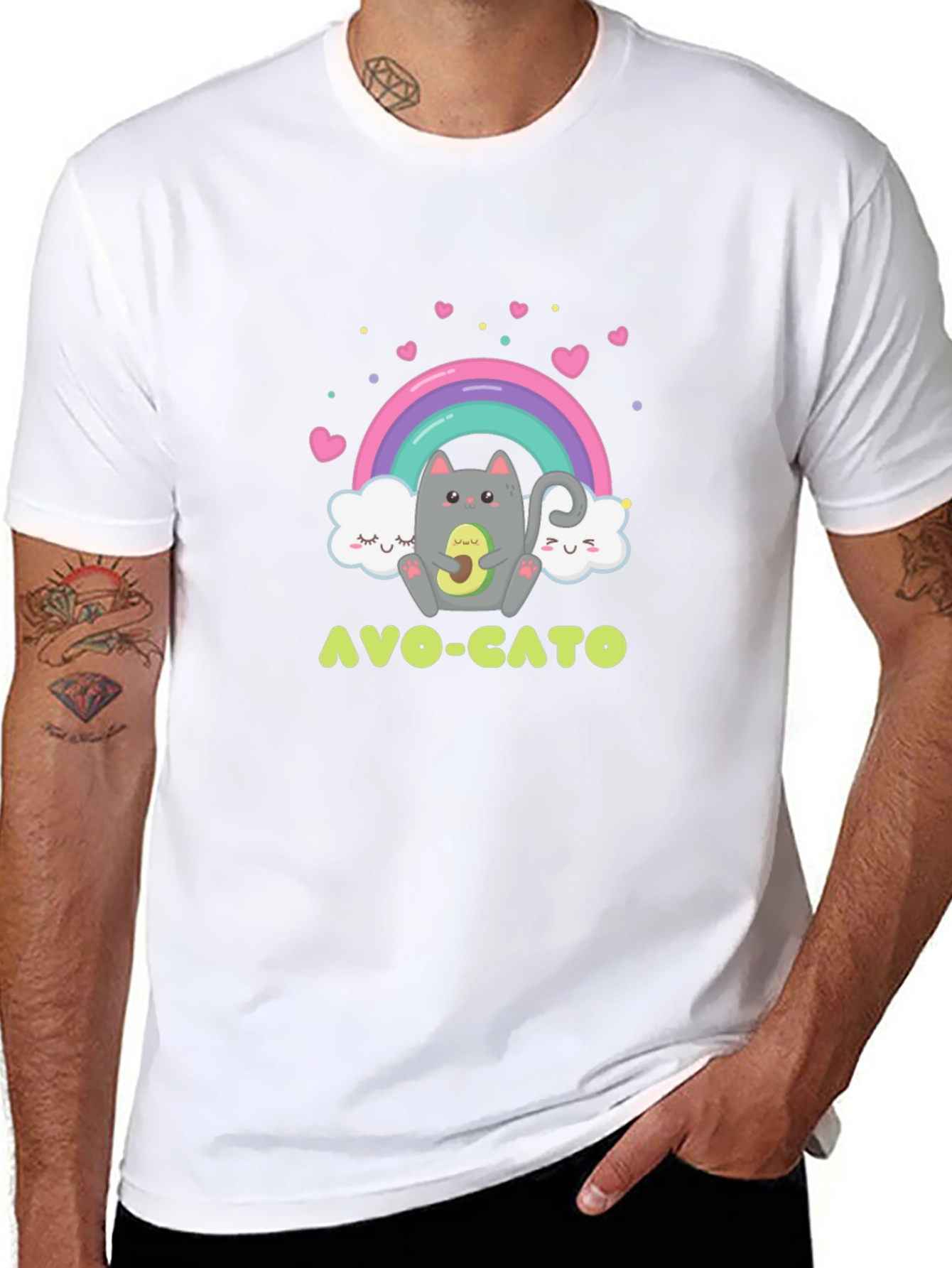Avo-Cato Graphic Tee - Cute Avocado Cat T-Shirt