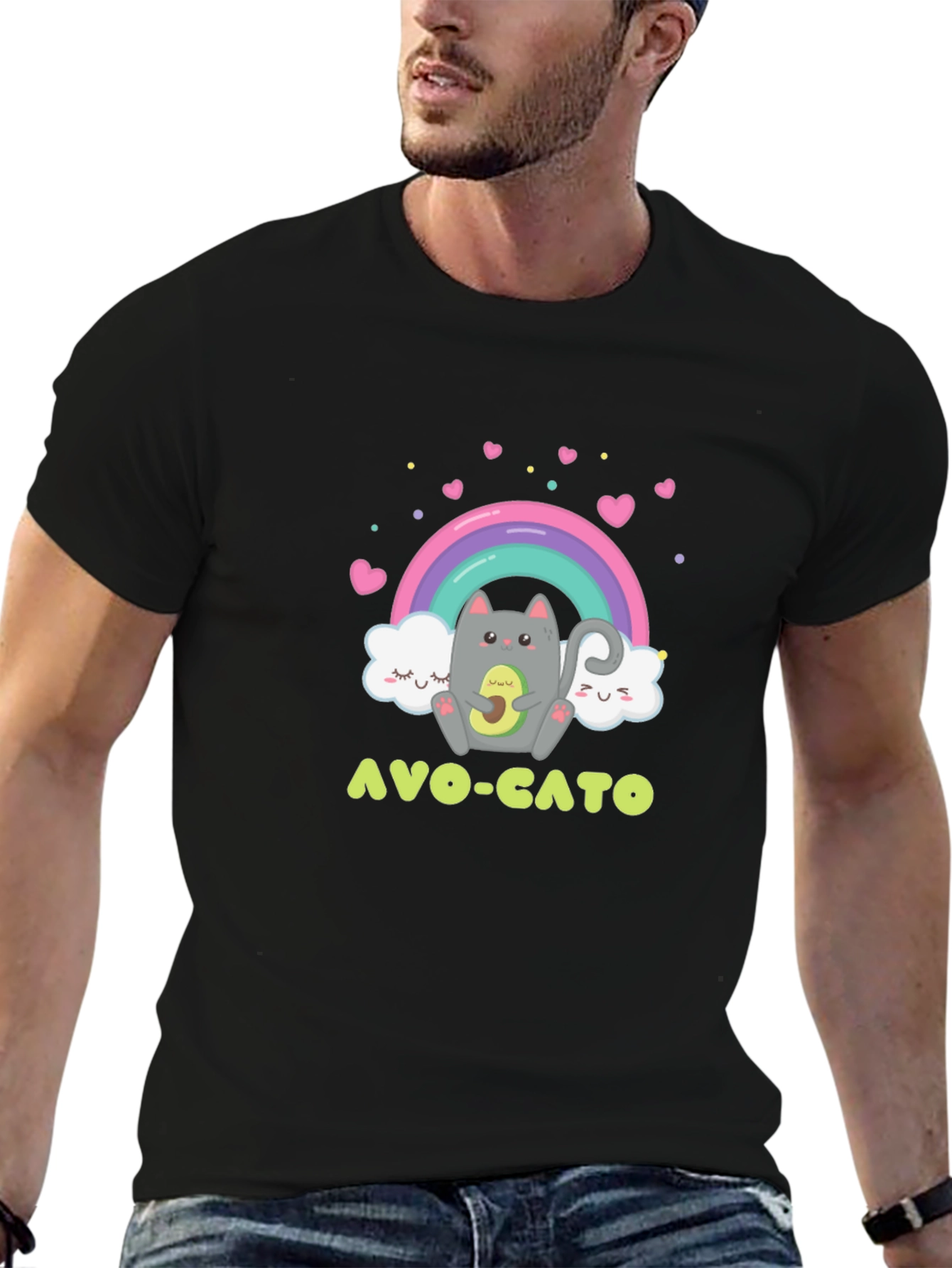 Avo-Cato Graphic Tee - Cute Avocado Cat T-Shirt