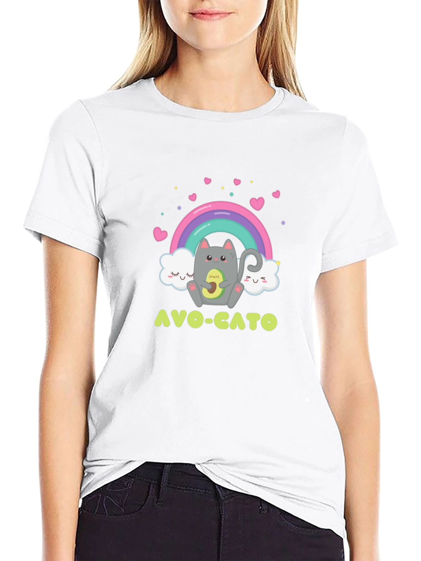 Avo-Cato Graphic Tee - Cute Avocado Cat T-Shirt