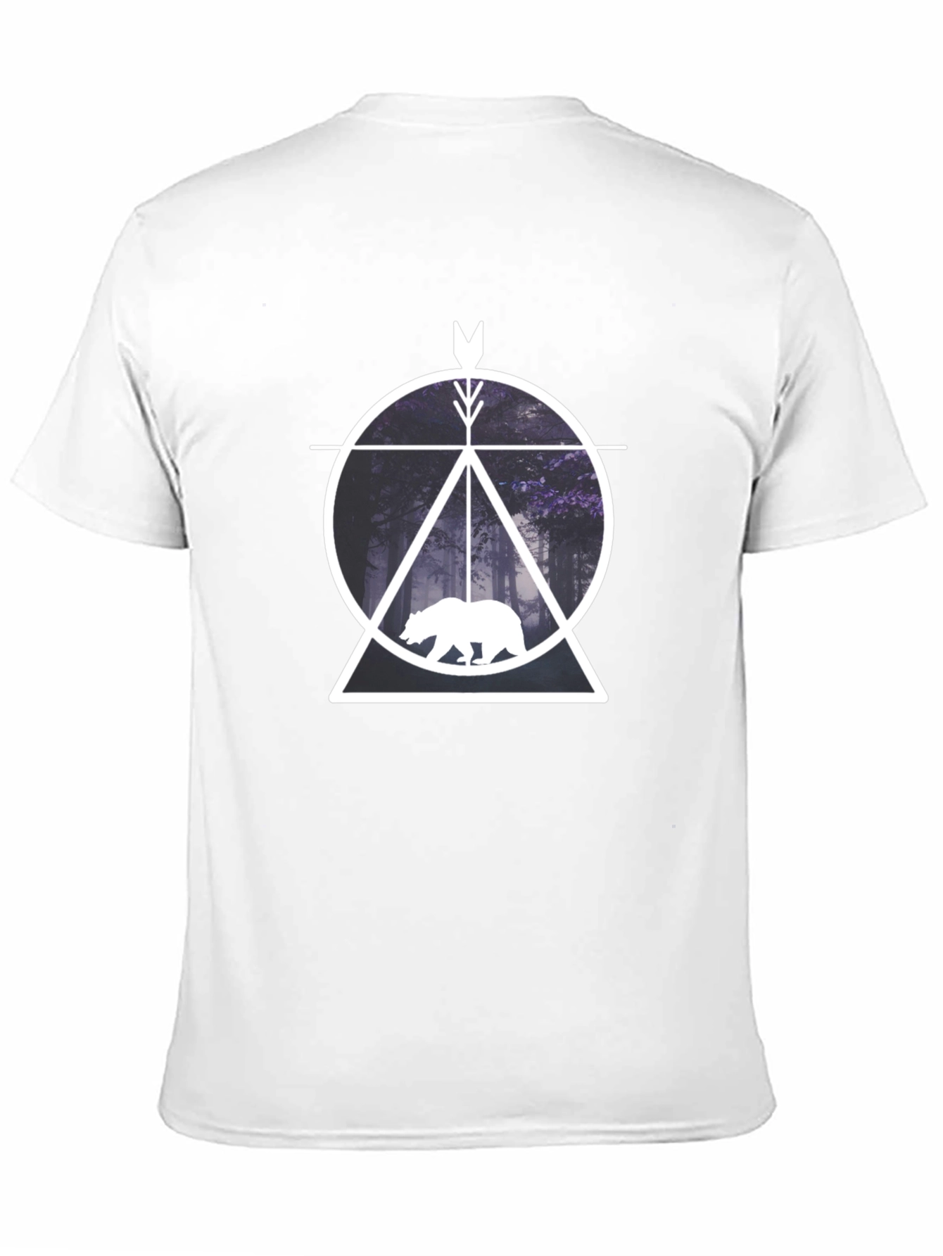 Geometric Bear Forest Graphic Tee