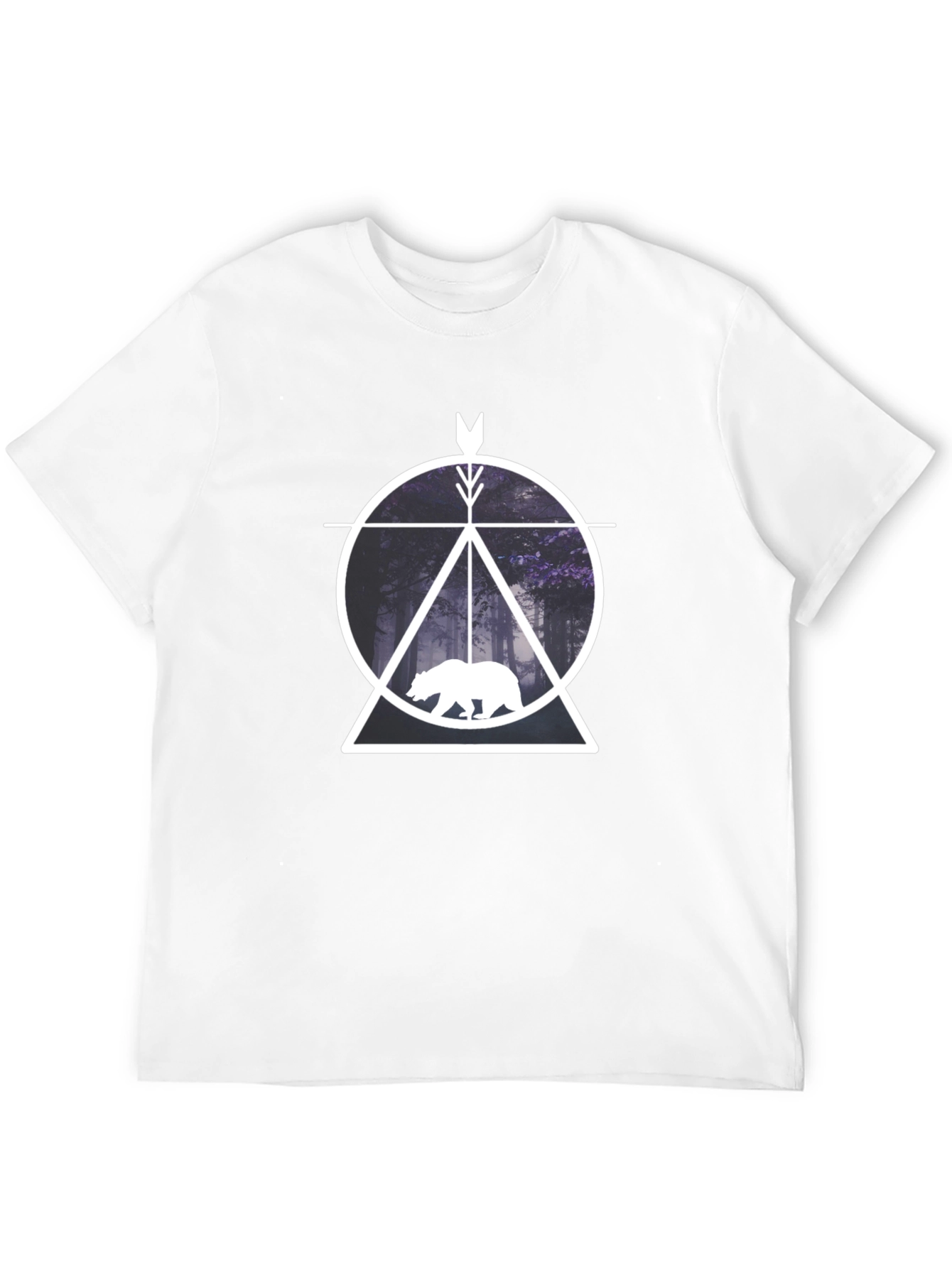 Geometric Bear Forest Graphic Tee