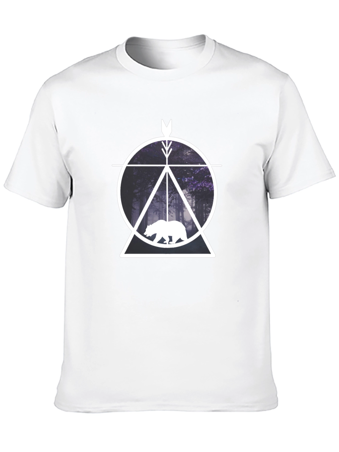 Geometric Bear Forest Graphic Tee