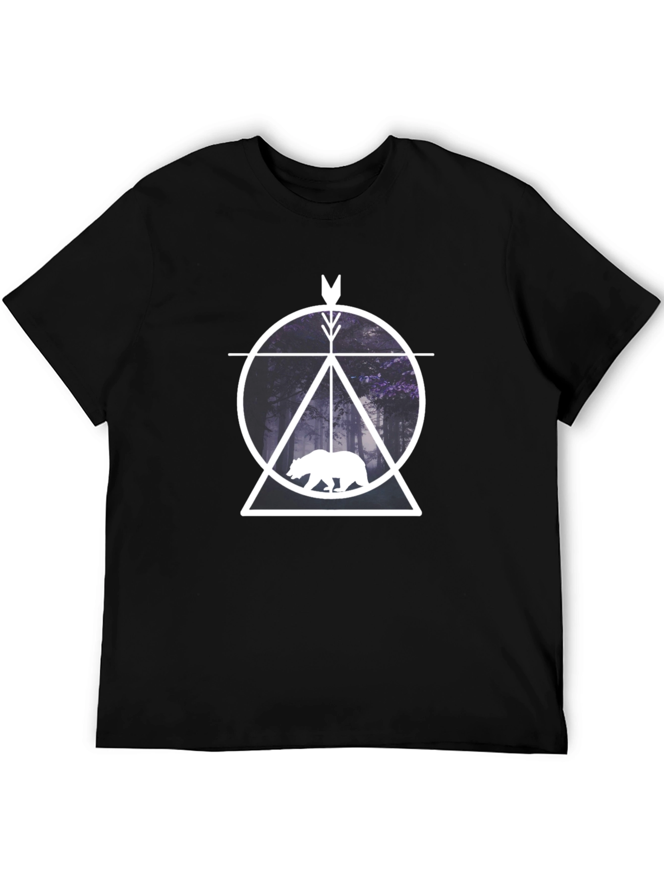Geometric Bear Forest Graphic Tee