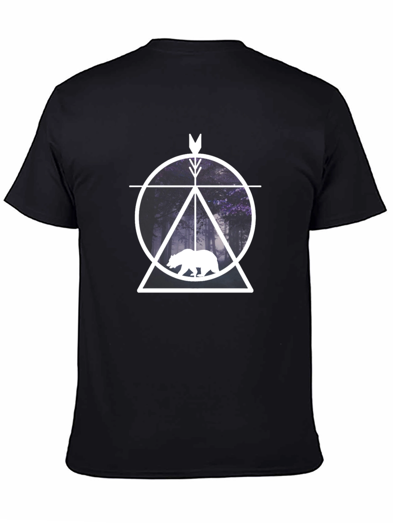 Geometric Bear Forest Graphic Tee
