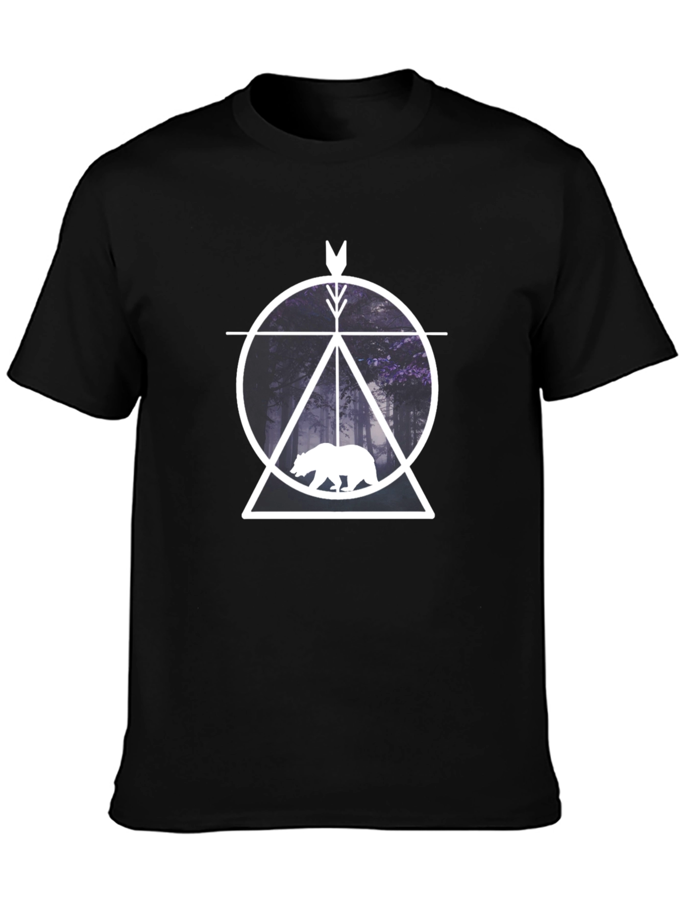 Geometric Bear Forest Graphic Tee