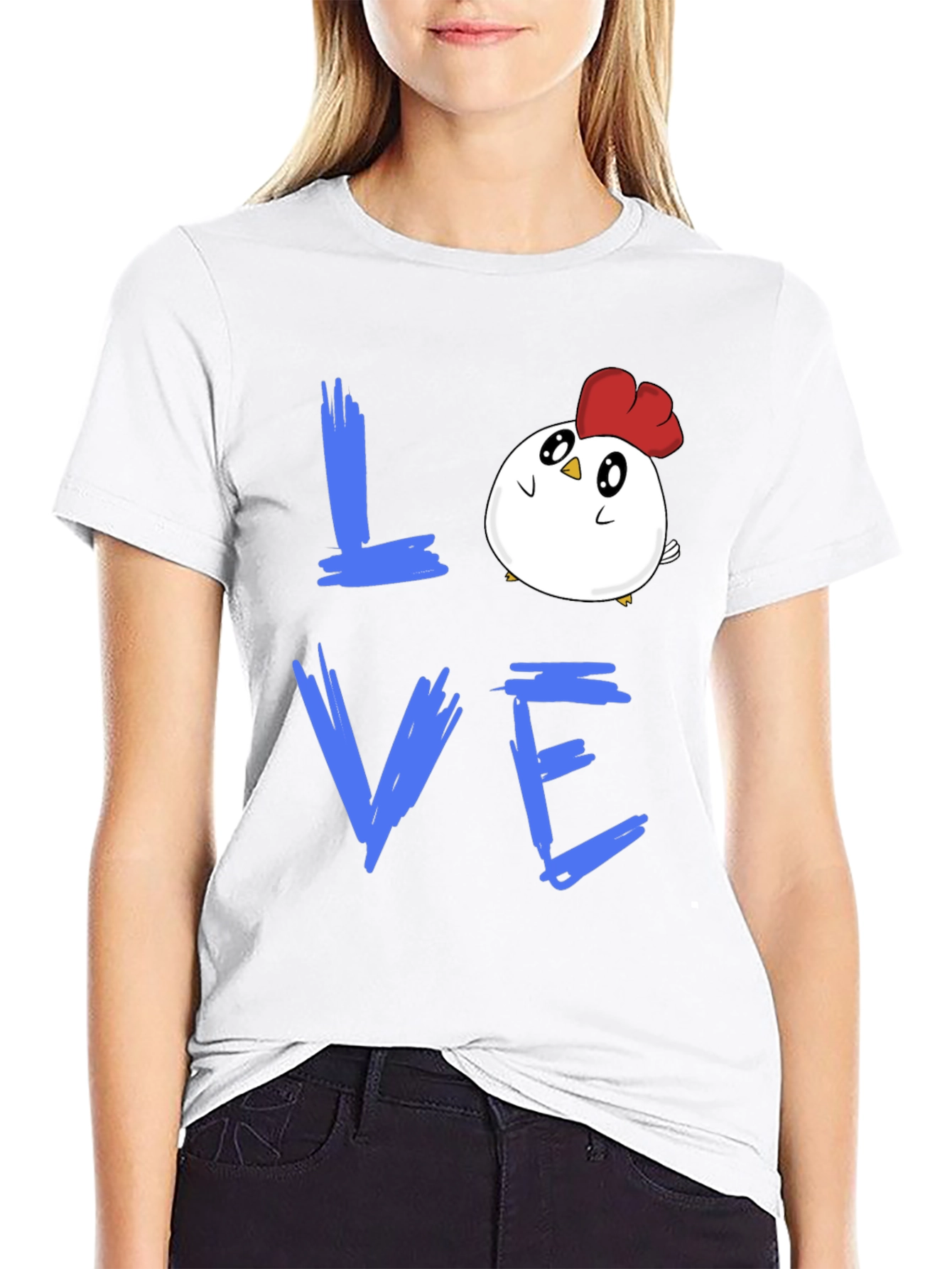 Love Chicken Graphic T-Shirt - Black