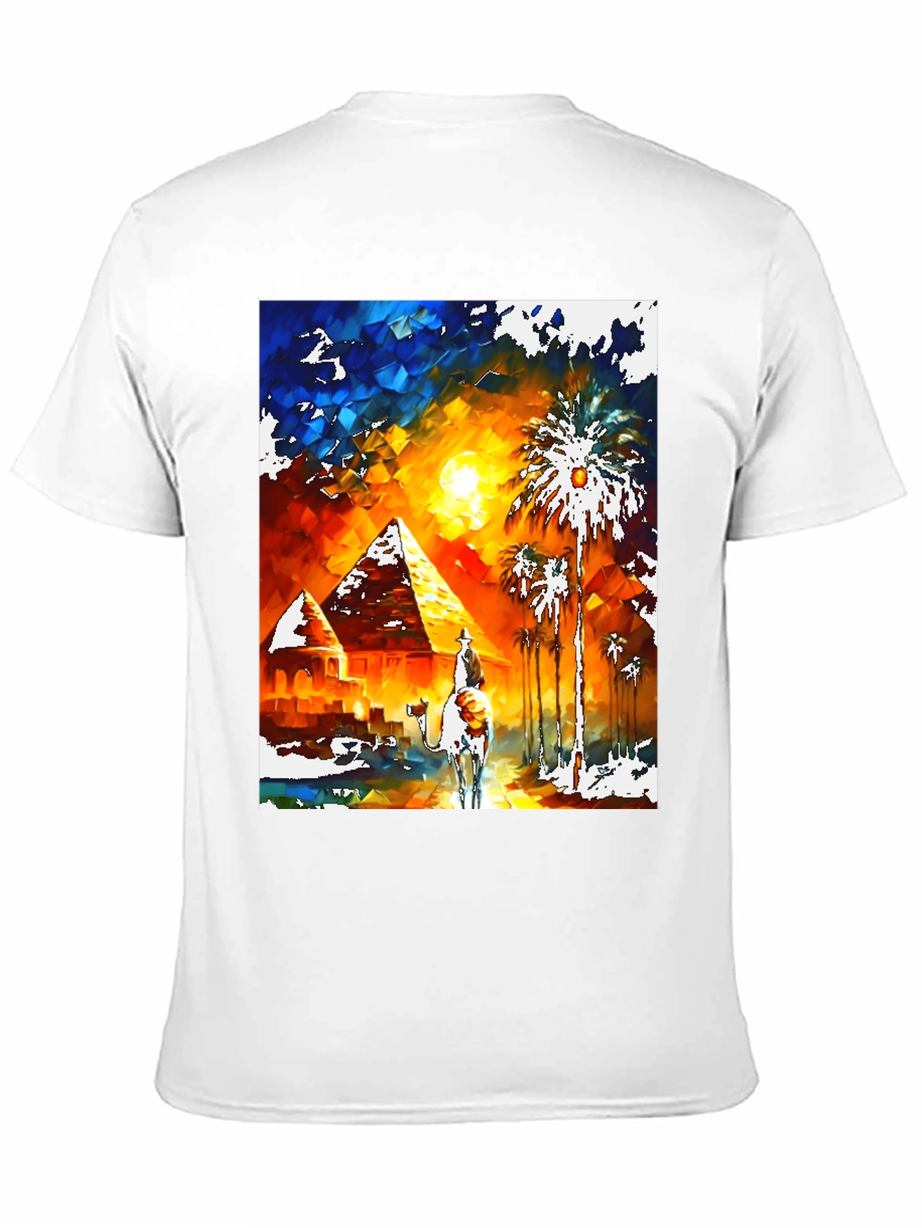 Egypt Desert Art Graphic Tee - Black Cotton Shirt