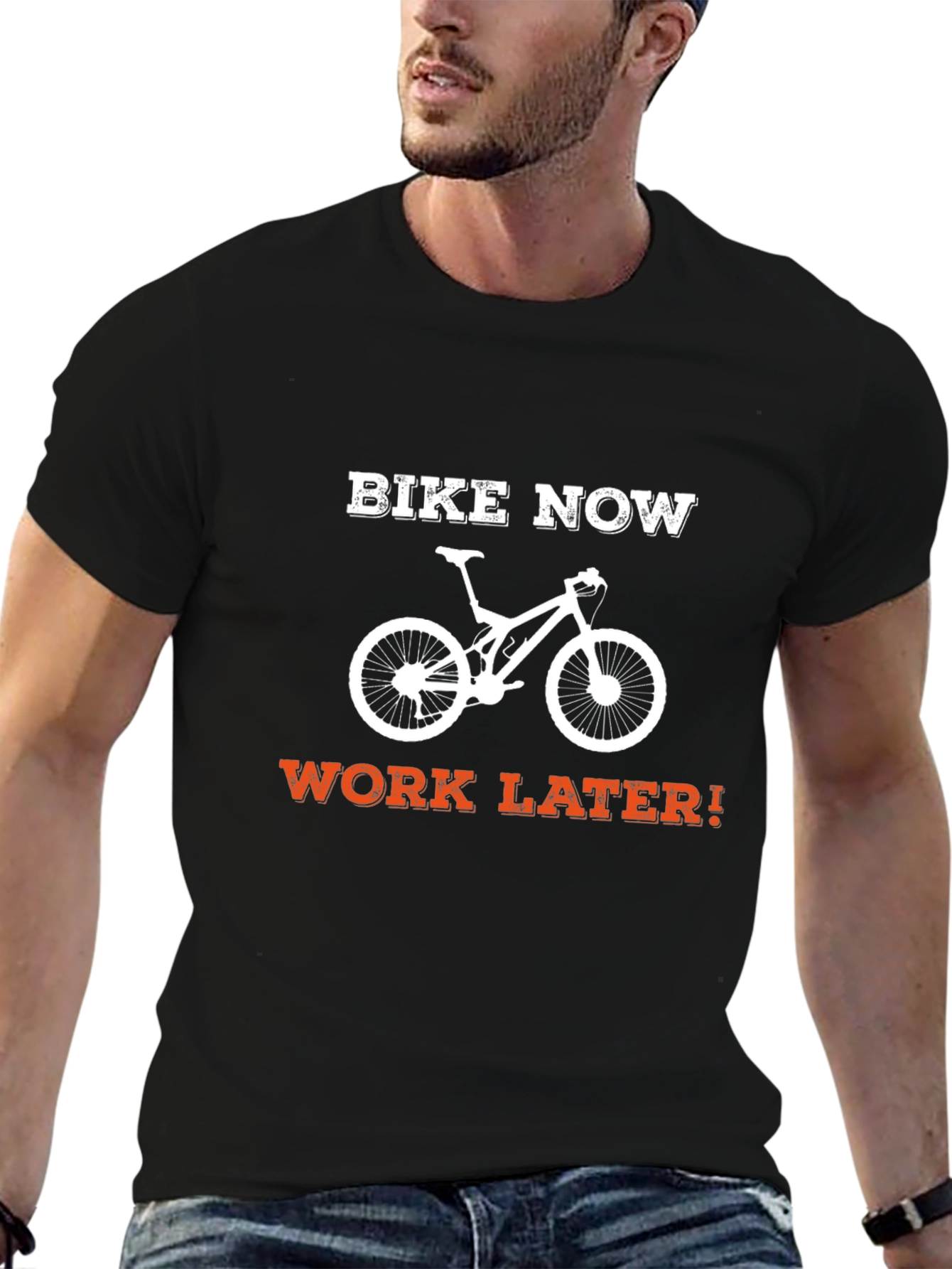 Bike Now Work Later T-Shirt