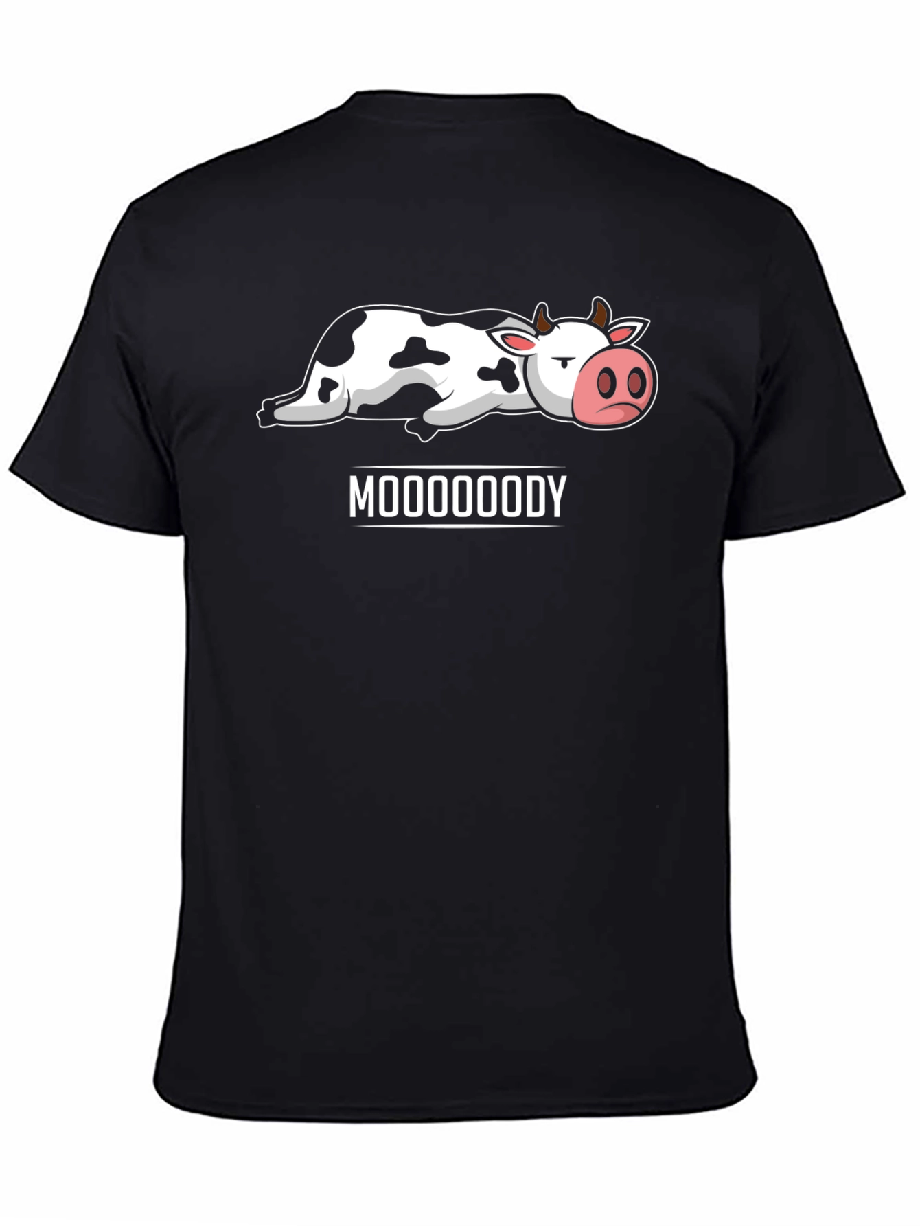 Mooooody Cow Graphic Tee - Black Cotton T-Shirt