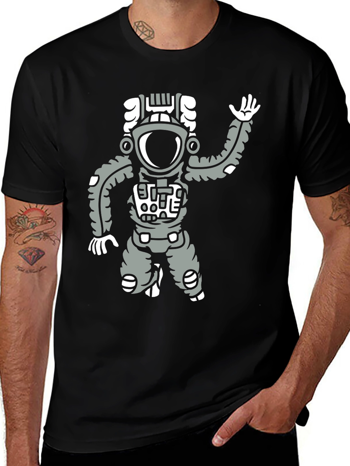 Astronaut Graphic Black T-Shirt