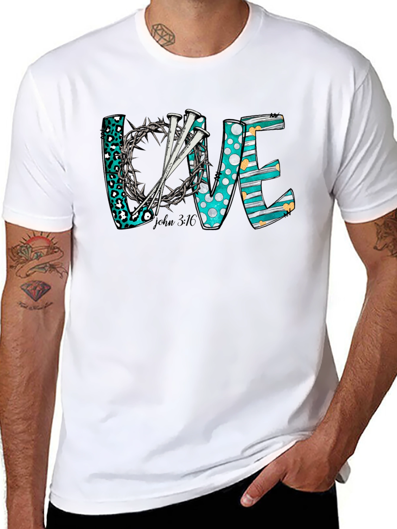 Love Christian T-Shirt: Crown of Thorns Nails
