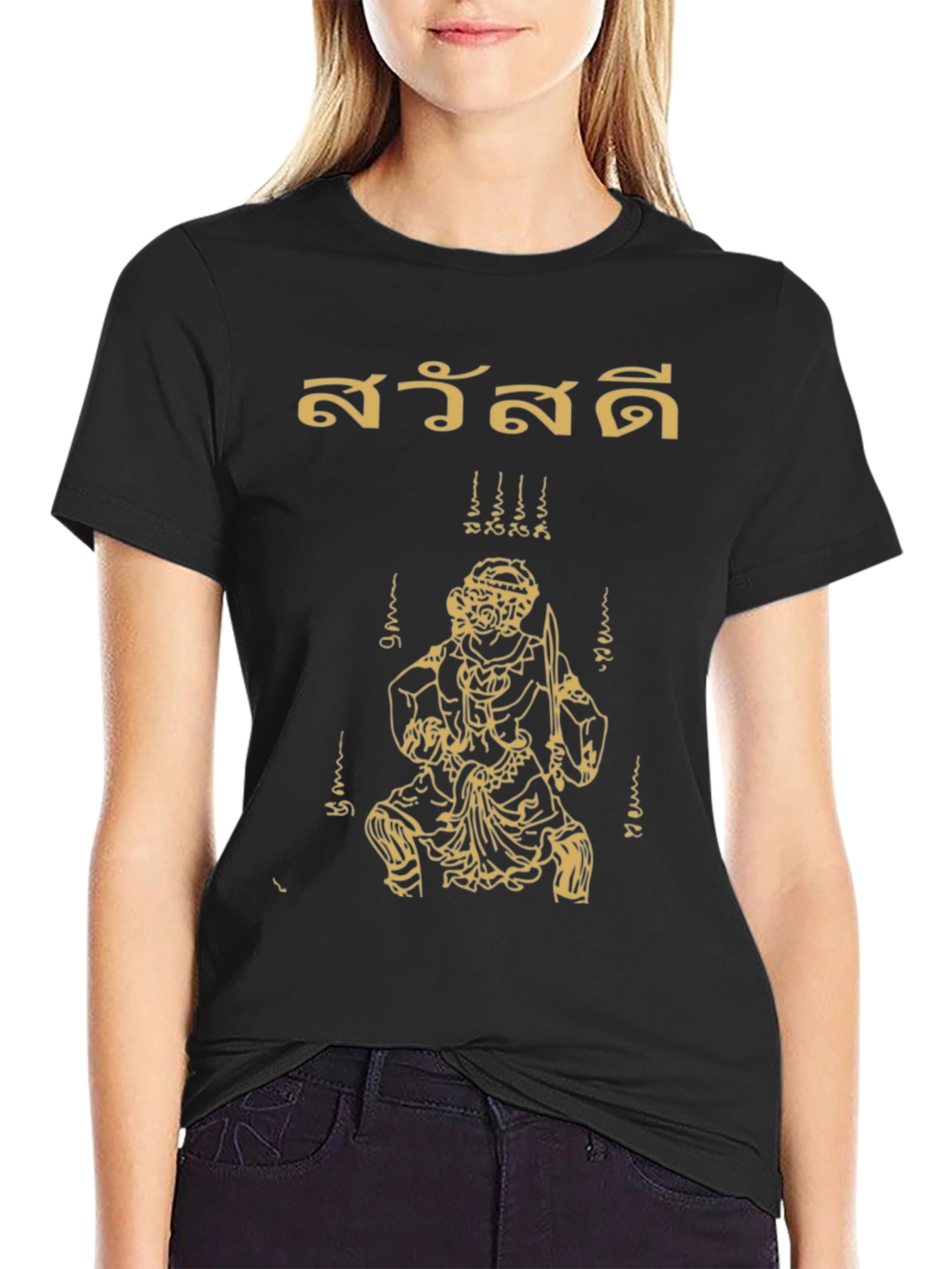 Thai Script Hanuman Graphic T-Shirt