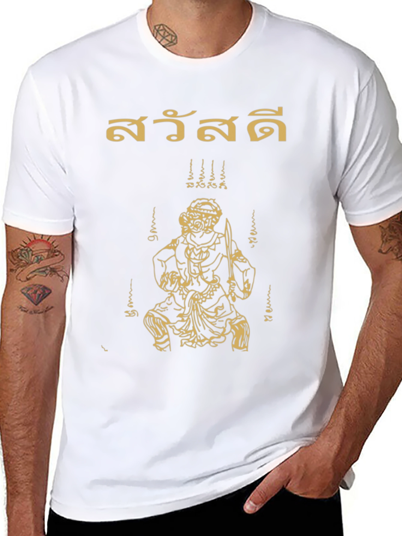 Thai Script Hanuman Graphic T-Shirt