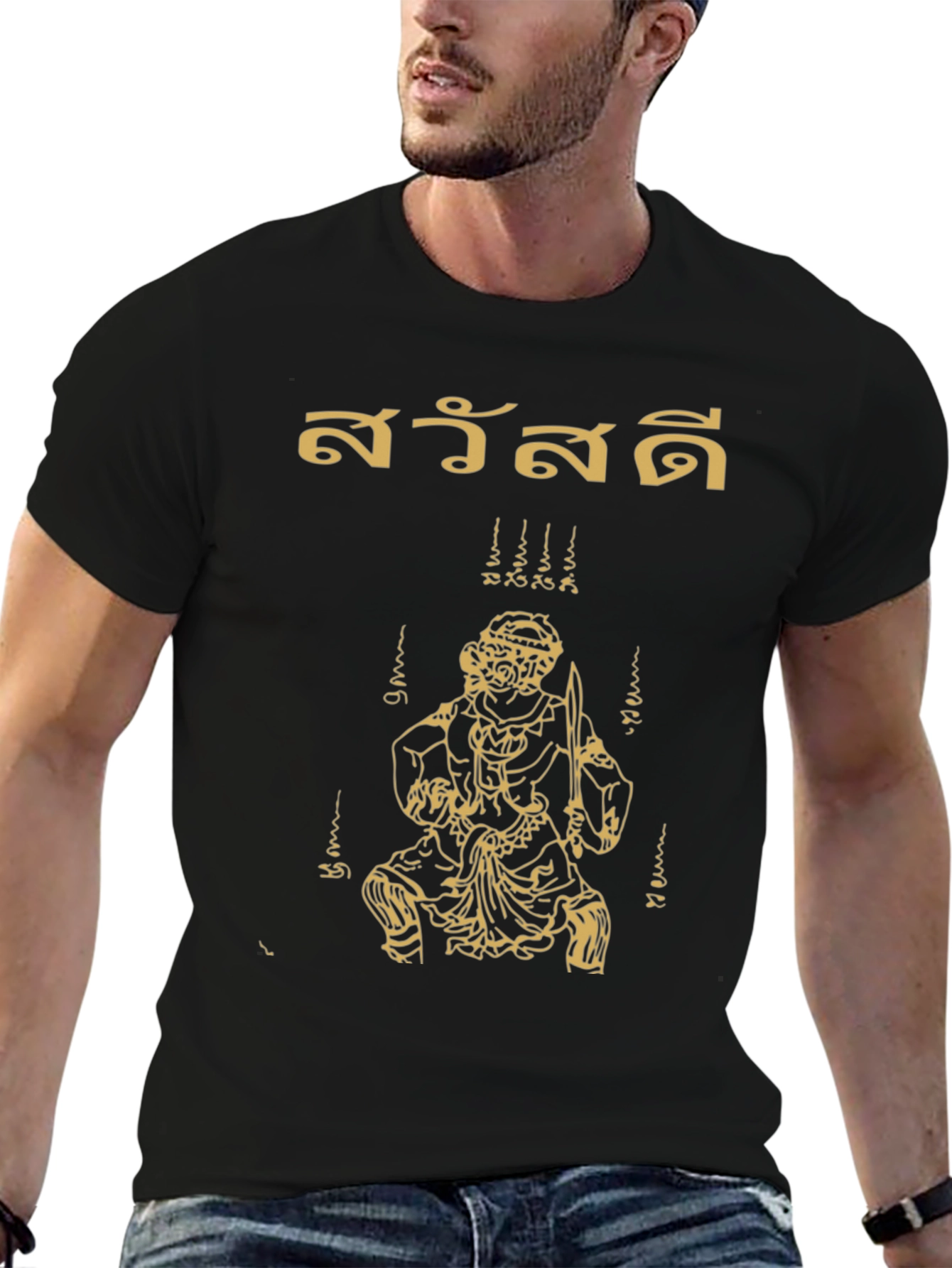 Thai Script Hanuman Graphic T-Shirt