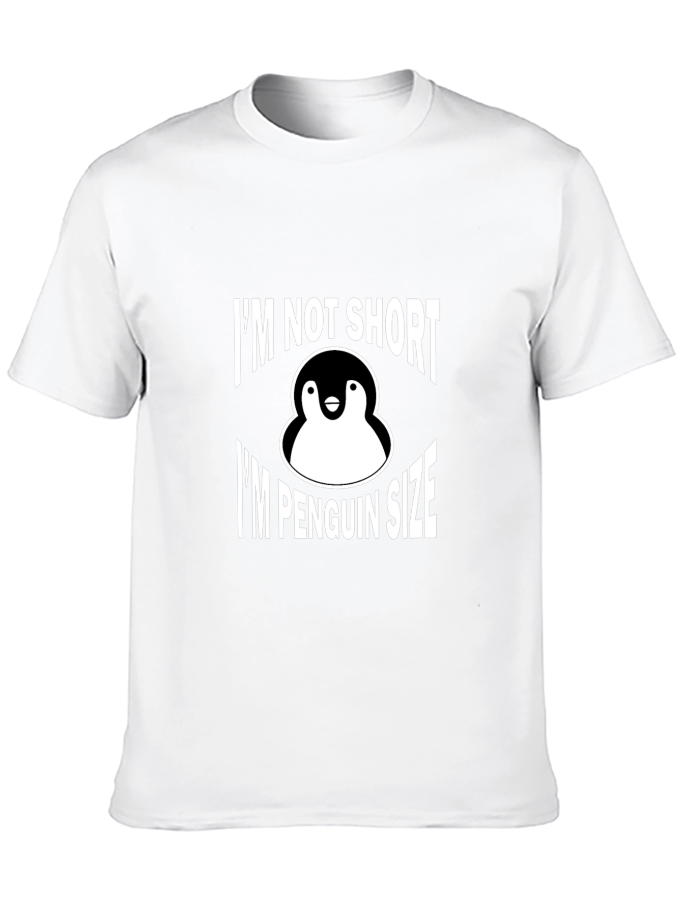 Penguin Size Graphic T-Shirt - Black