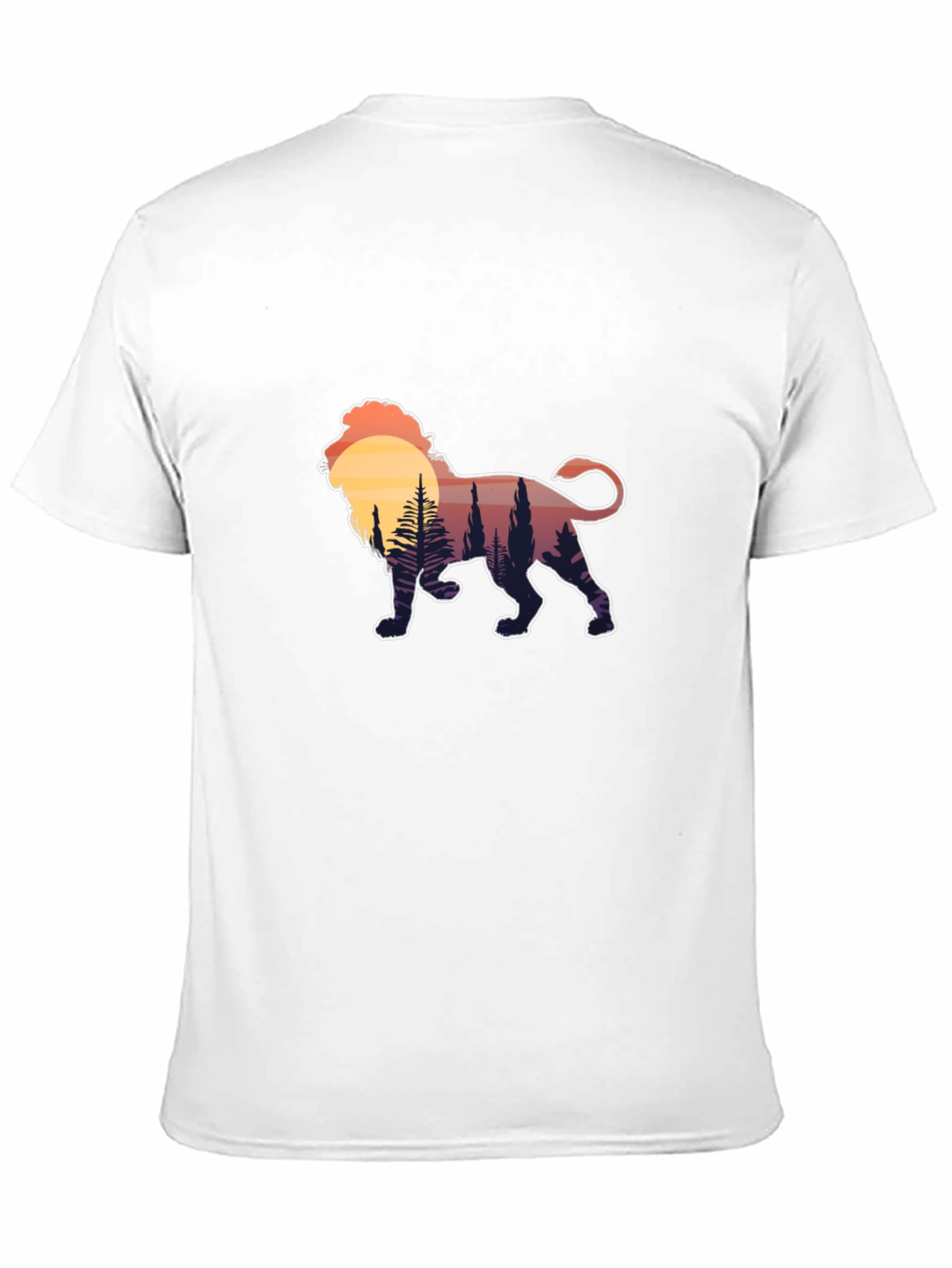 Lion Sunset Graphic Tee - Black