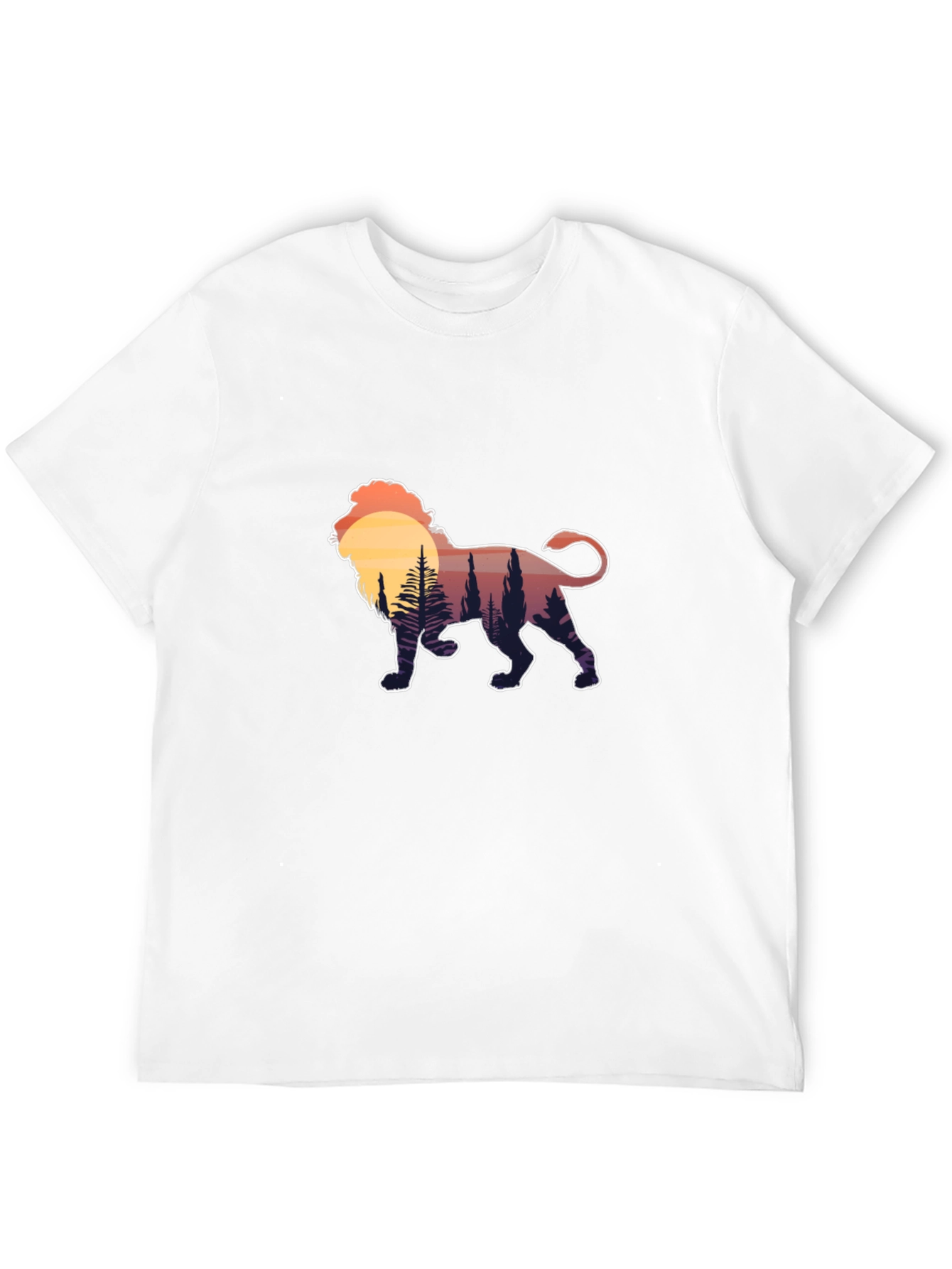 Lion Sunset Graphic Tee - Black