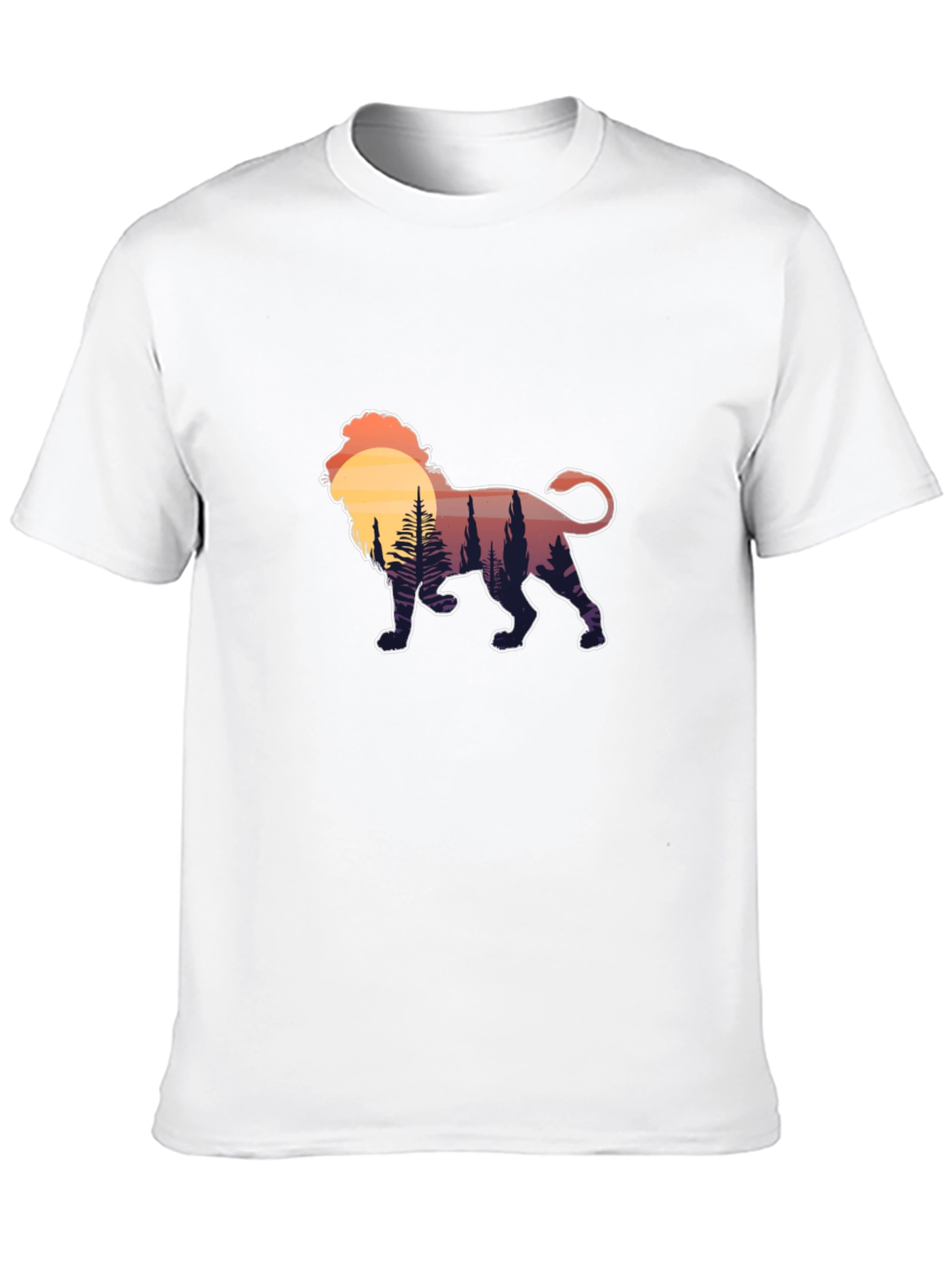 Lion Sunset Graphic Tee - Black