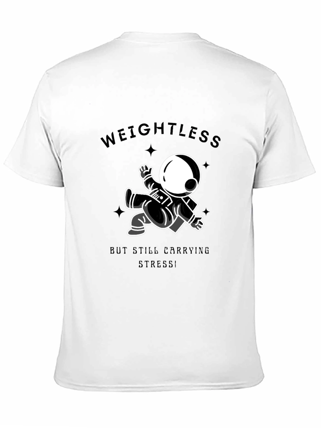 Weightless Astronaut Graphic Tee - Black Cotton T-Shirt