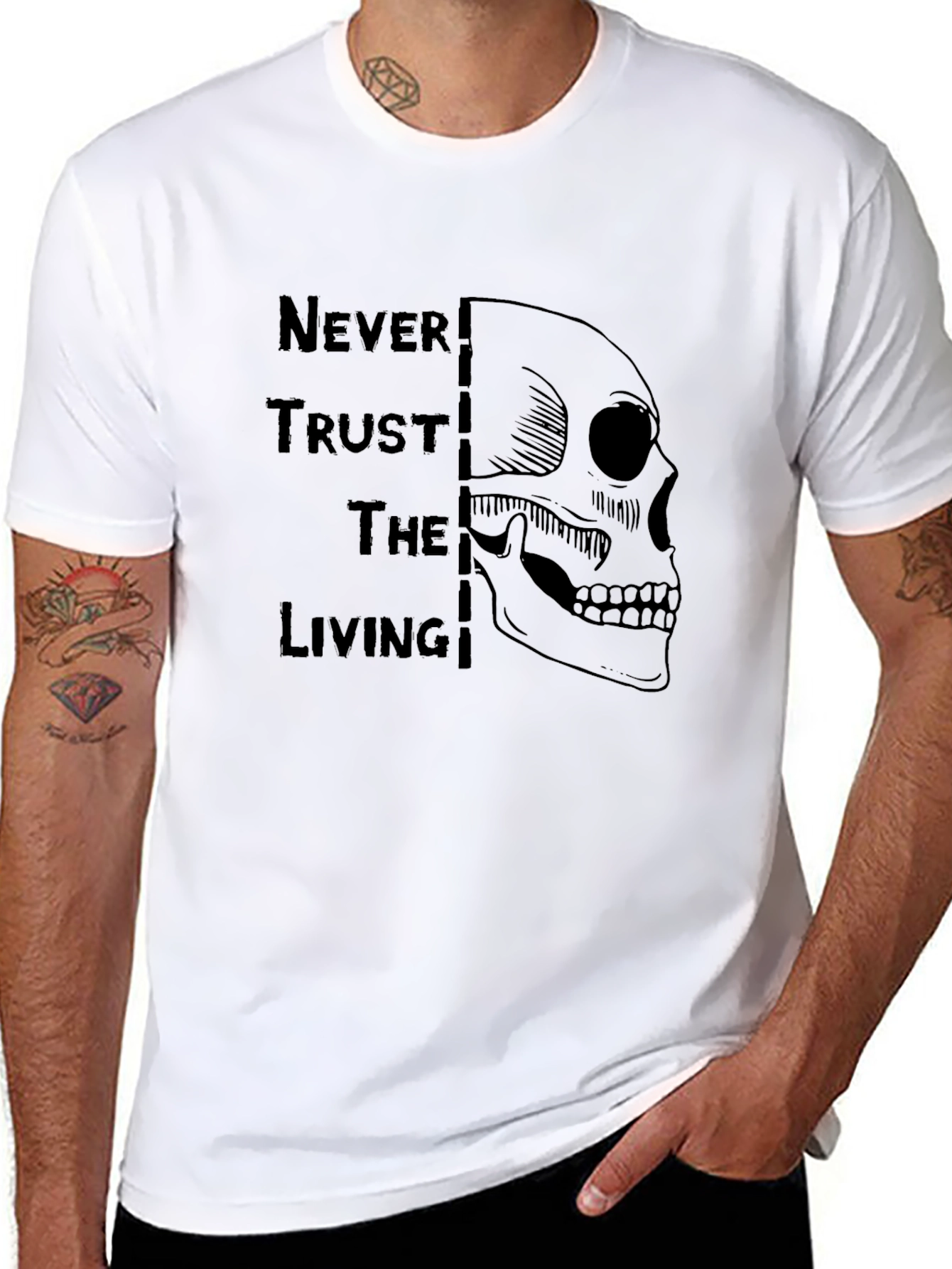 Never Trust The Living Skull Graphic Tee