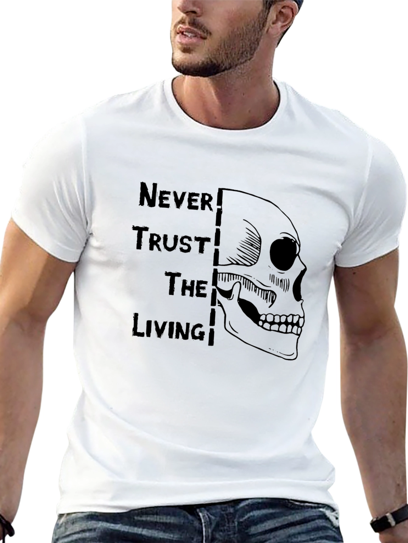 Never Trust The Living Skull Graphic Tee