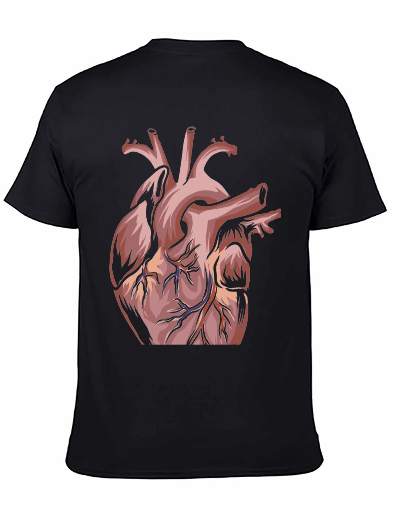Anatomical Heart Graphic Tee - Black Cotton Blend