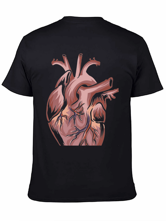 Anatomical Heart Graphic Tee - Black Cotton Blend