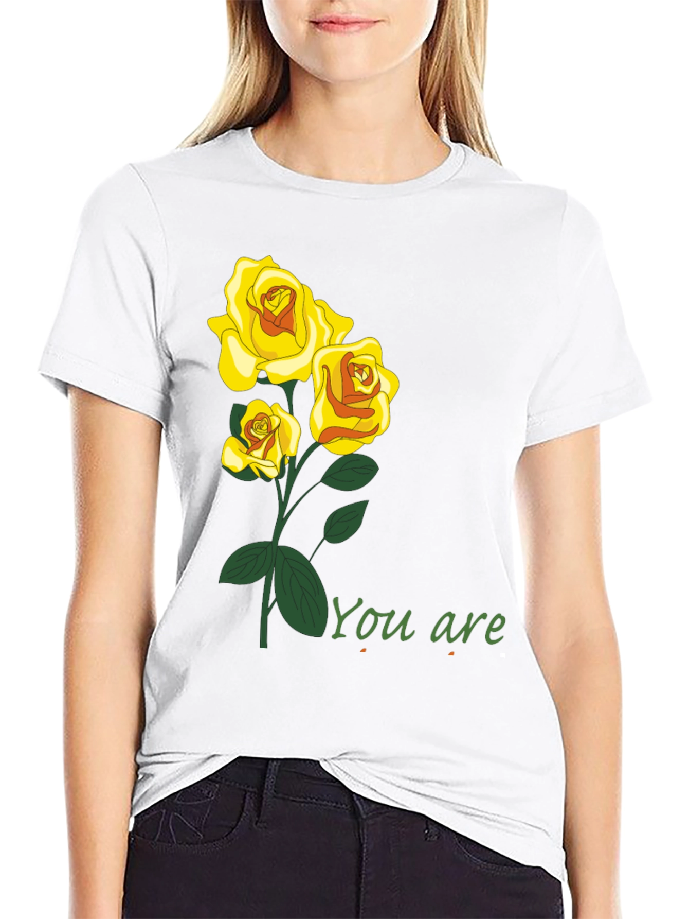 Floral Rose T-Shirt - You Are Beautiful Design