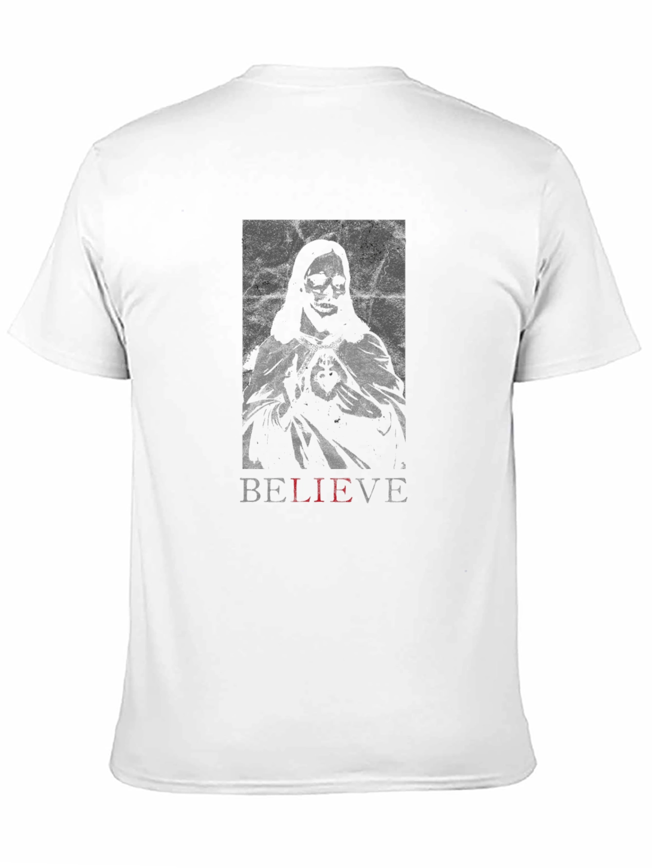 Believe Graphic Tee - Edgy Skeleton Design