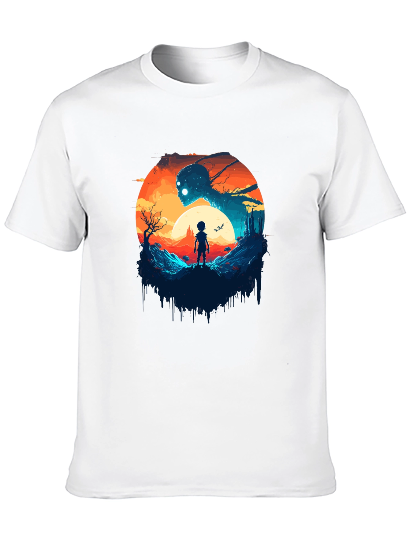 Surreal Graphic Print Black T-Shirt