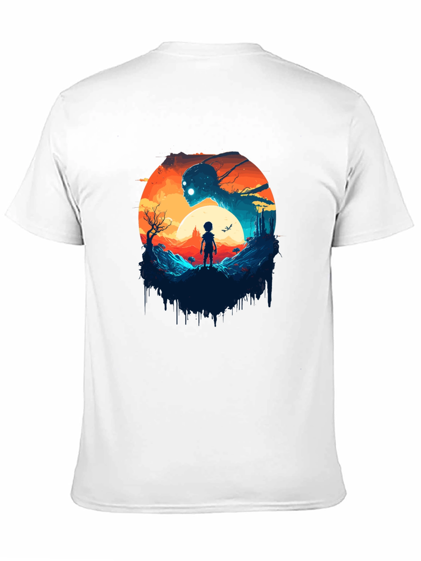Surreal Graphic Print Black T-Shirt