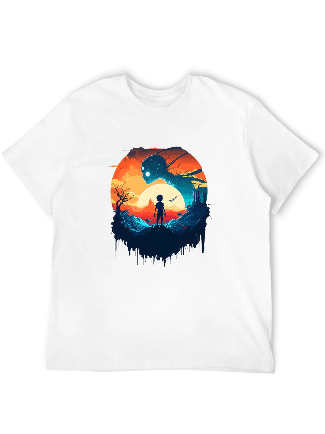 Surreal Graphic Print Black T-Shirt
