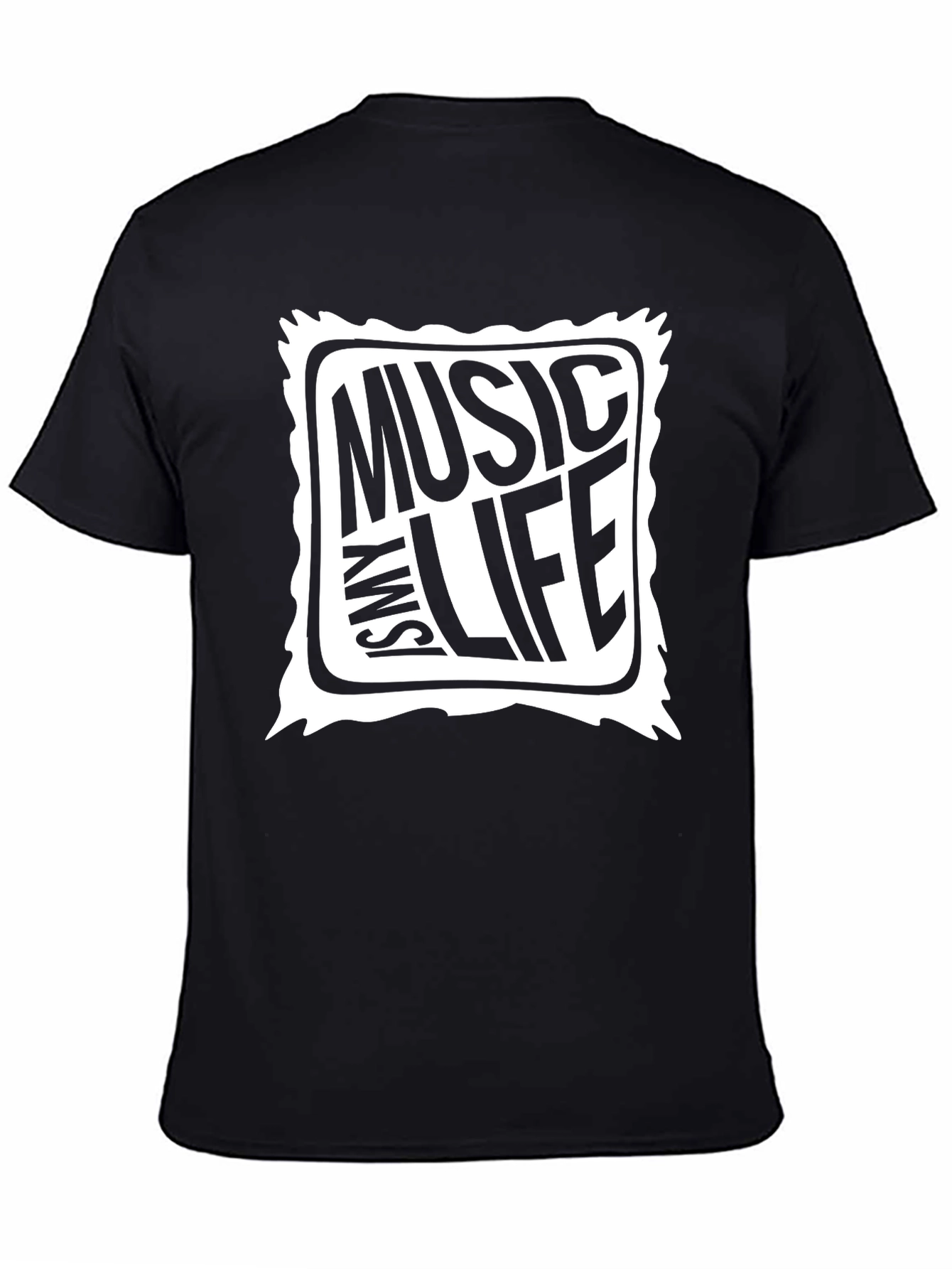 Music is My Life Graphic Tee - Black