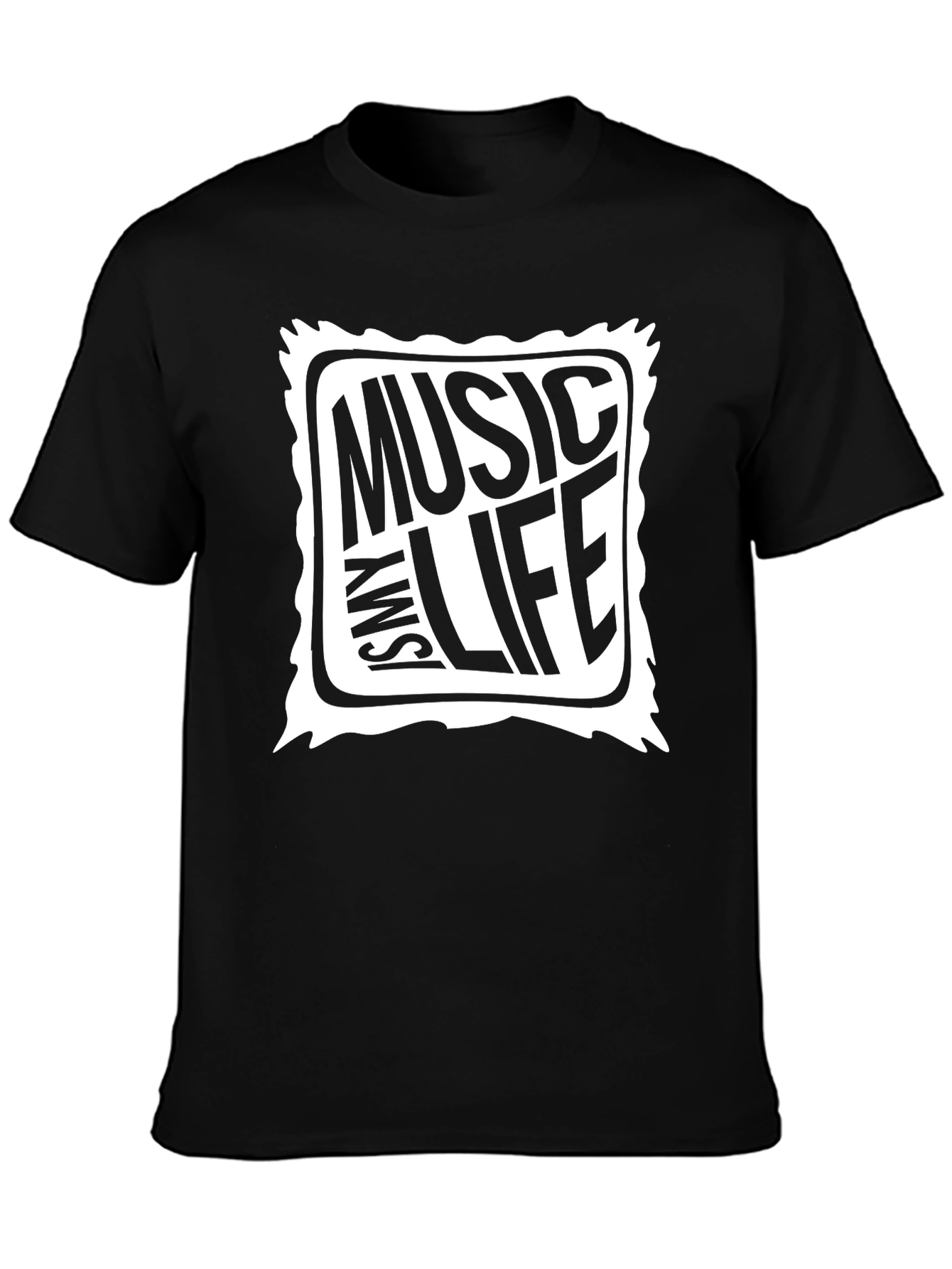 Music is My Life Graphic Tee - Black