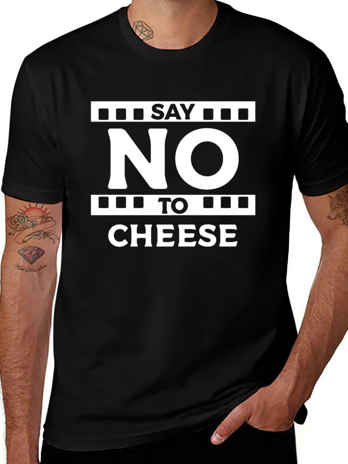 Say No To Cheese Black Graphic Tee