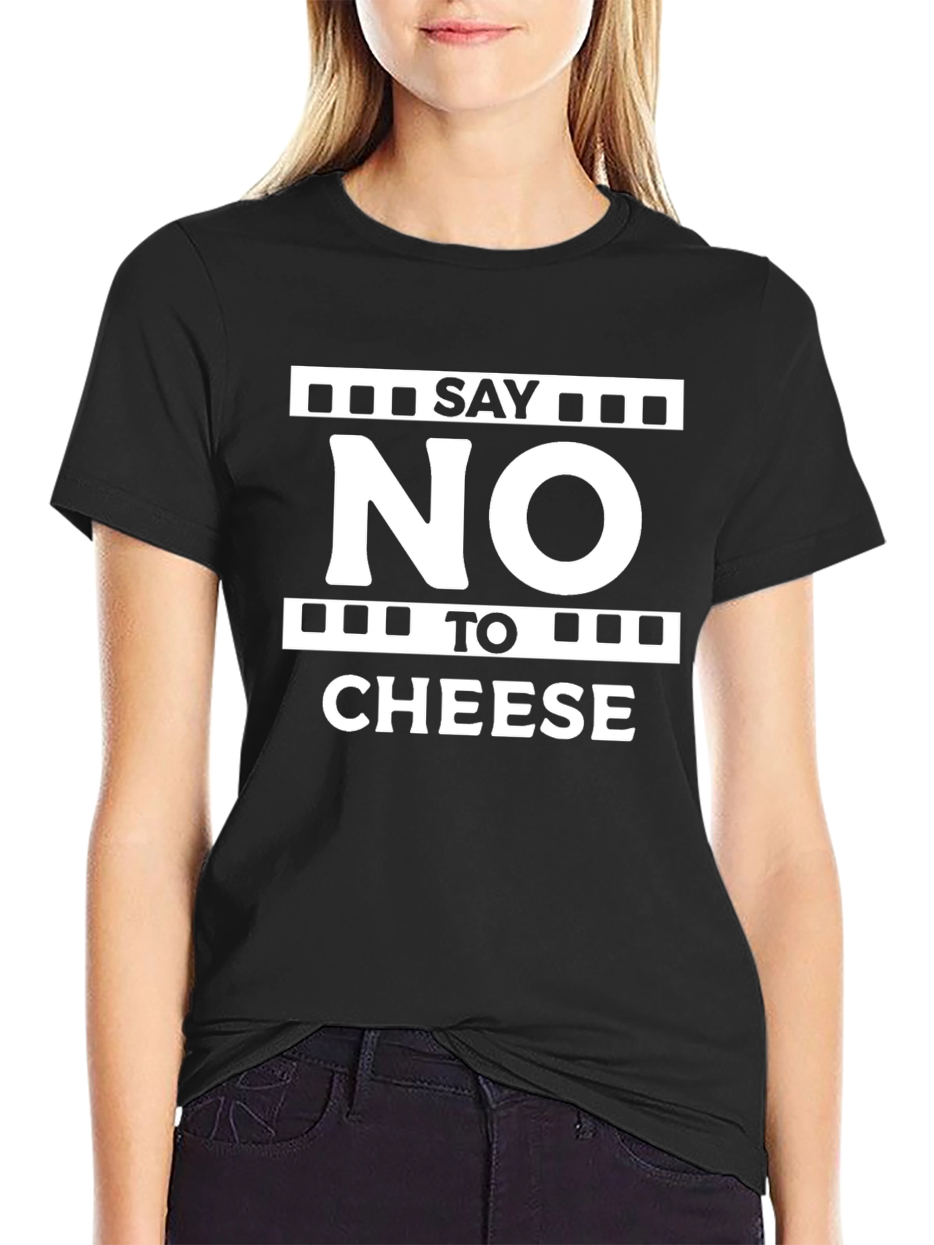 Say No To Cheese Black Graphic Tee