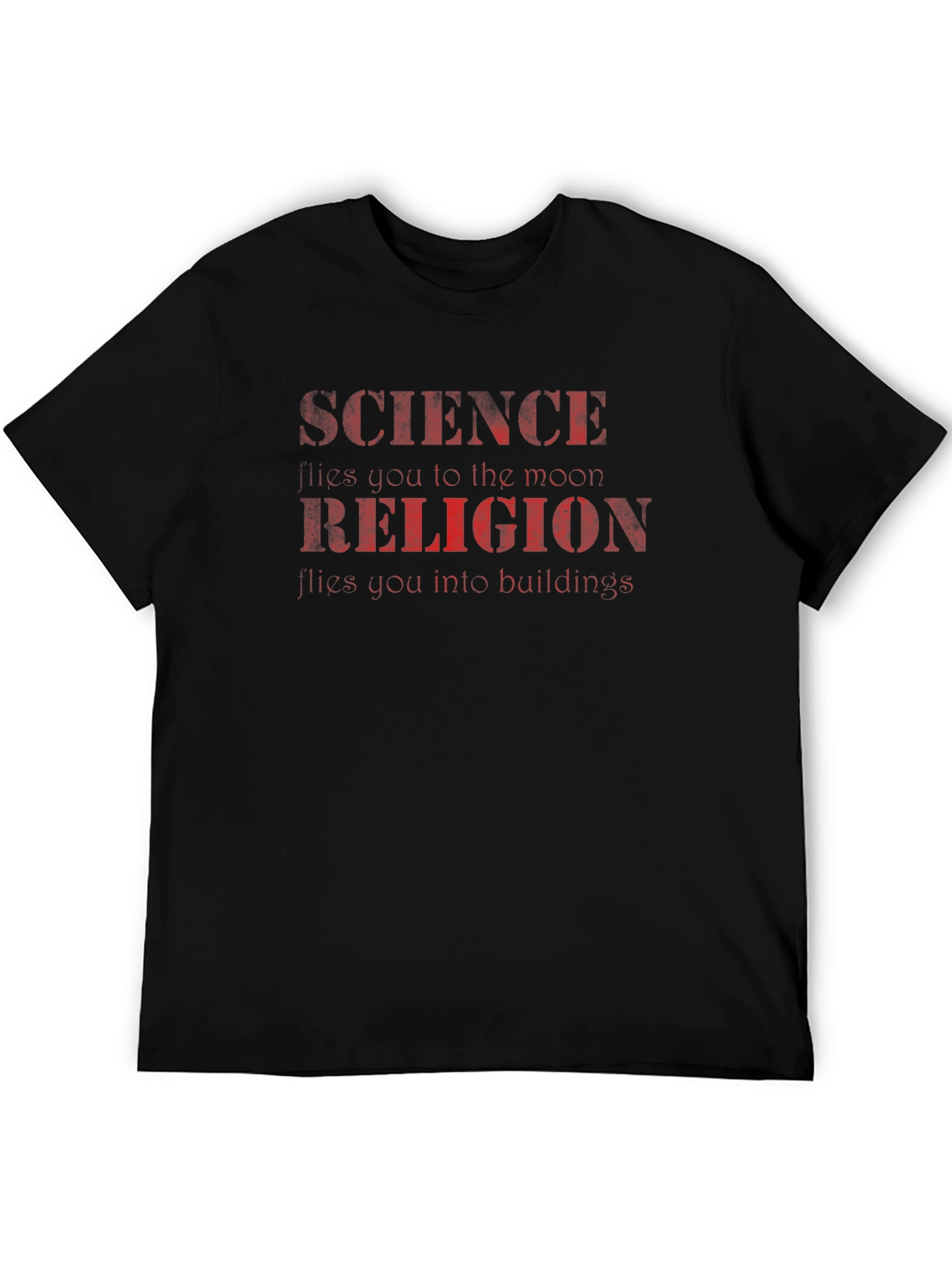 Science vs Religion Slogan Graphic Tee