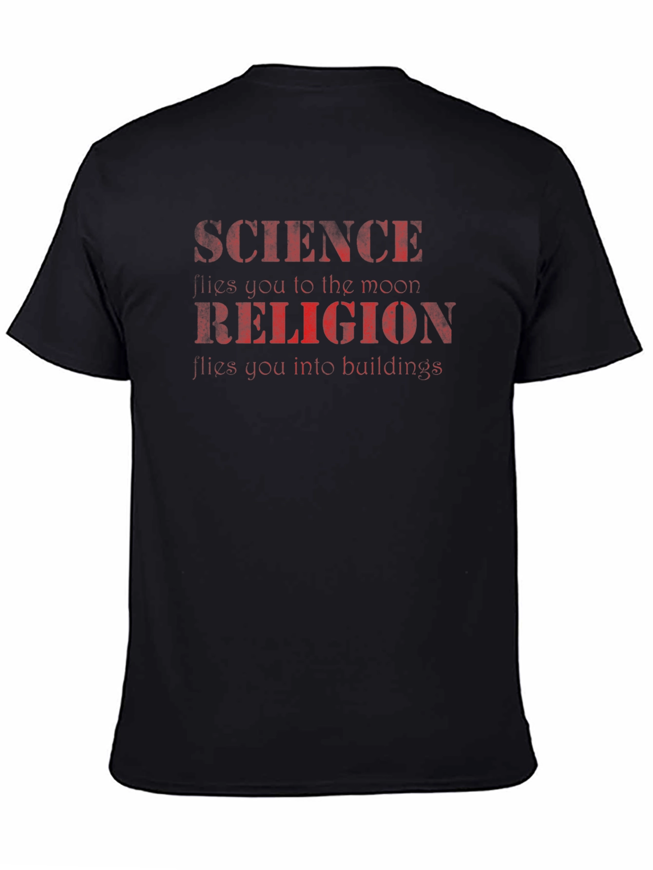 Science vs Religion Slogan Graphic Tee