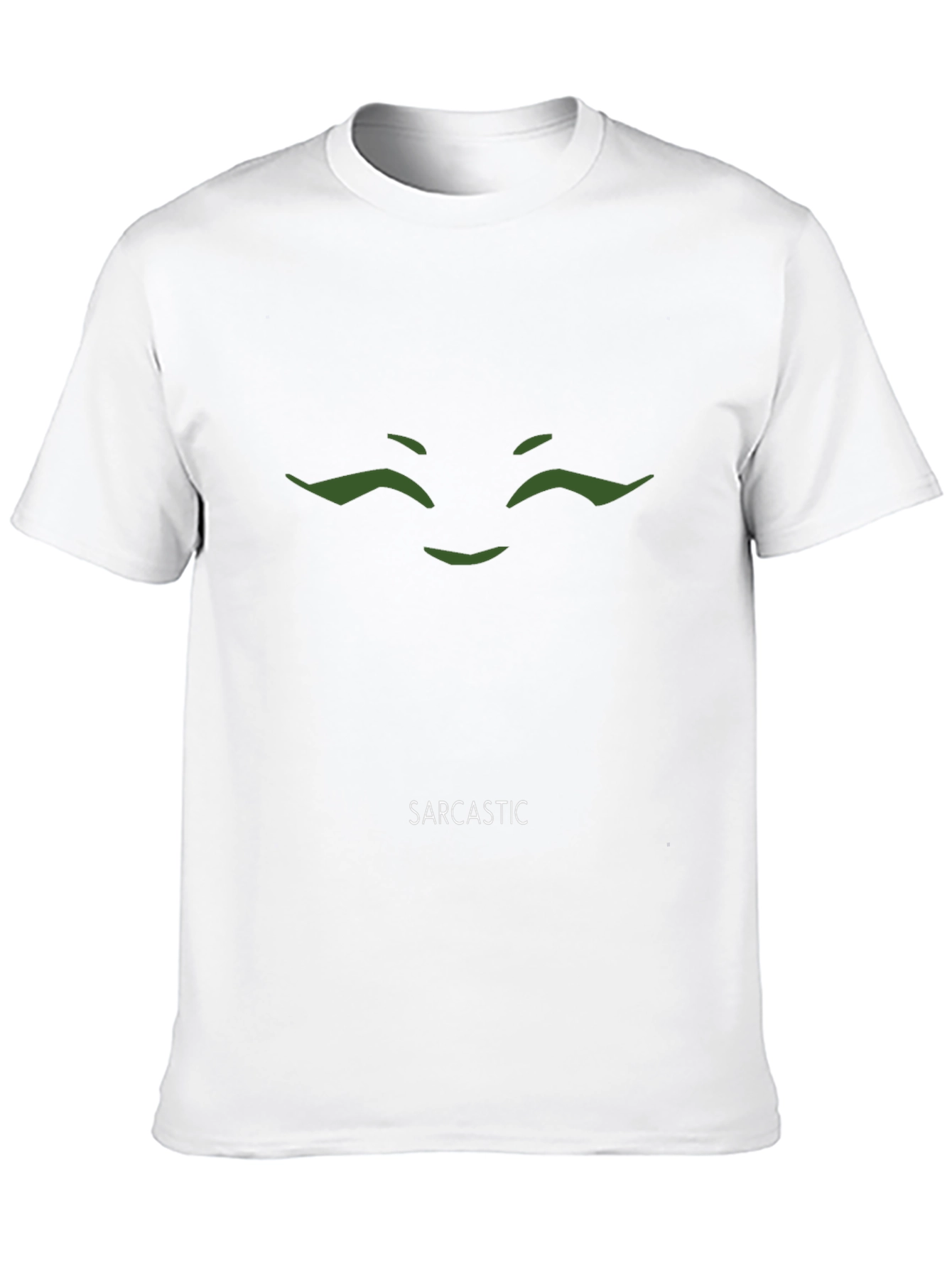 Sarcastic Face Graphic Tee - Black Cotton T-Shirt