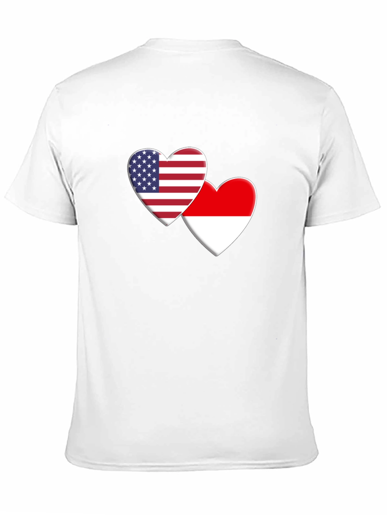USA & Indonesia Heart Flag T-Shirt