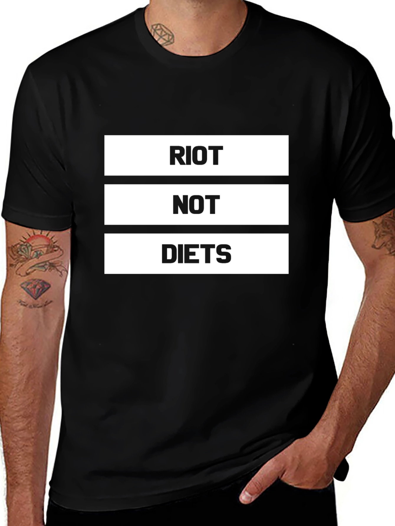 Riot Not Diets Graphic Tee - Bold Statement Shirt