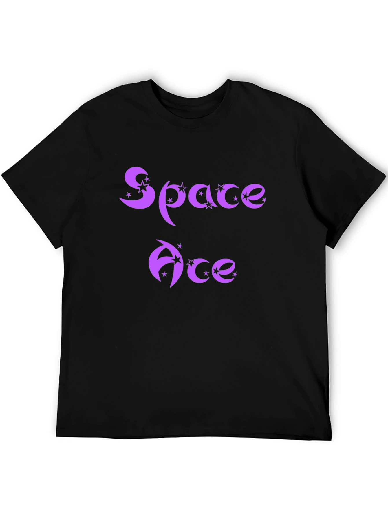 Space Ace Graphic T-Shirt - Purple Design on Black