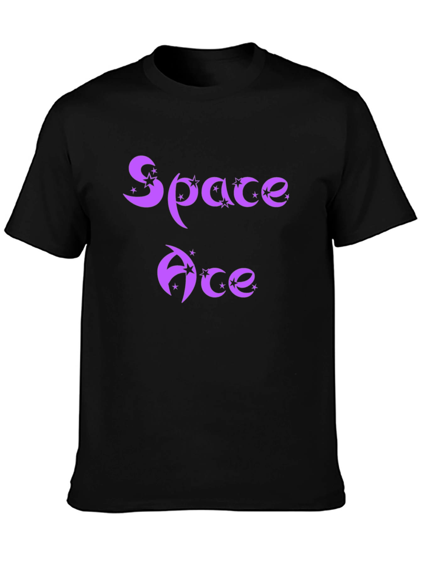 Space Ace Graphic T-Shirt - Purple Design on Black