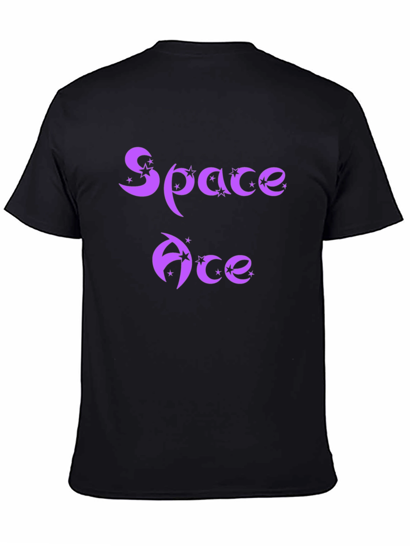 Space Ace Graphic T-Shirt - Purple Design on Black