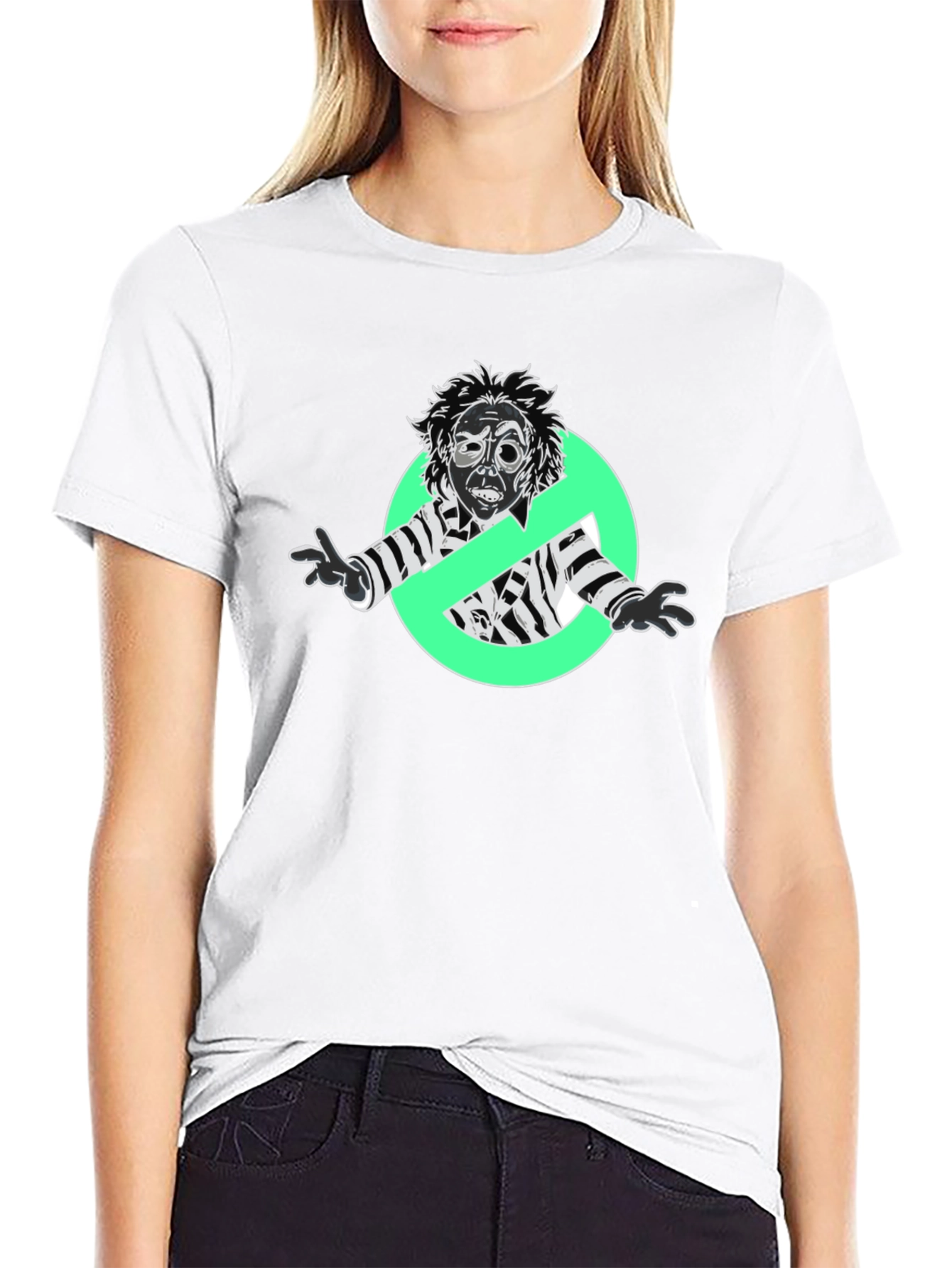 Beetlejuice Ghostbusters Mashup Black T-Shirt
