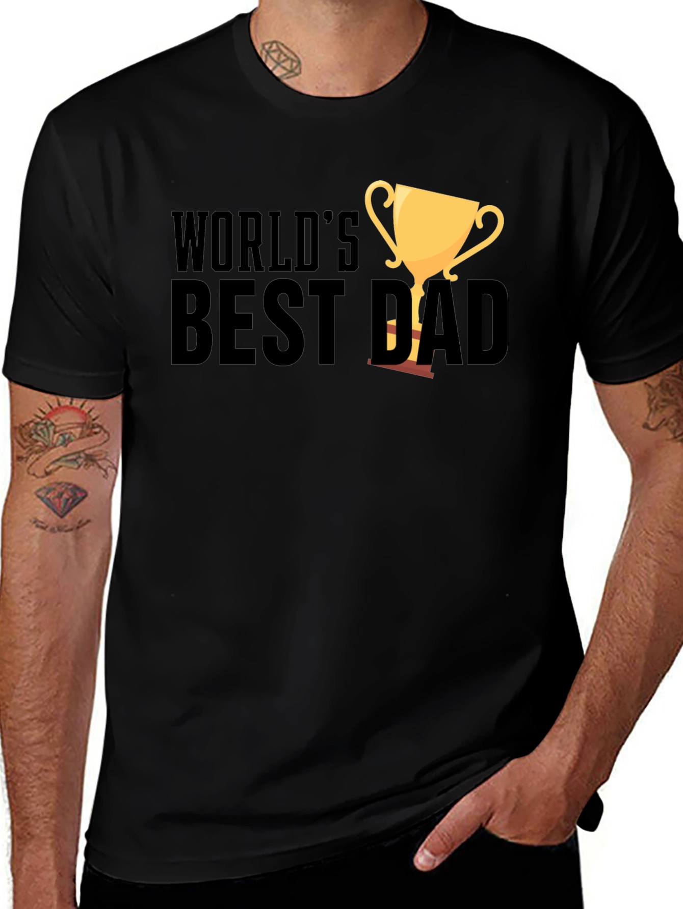 Worlds Best Dad Black T-Shirt Fathers Day