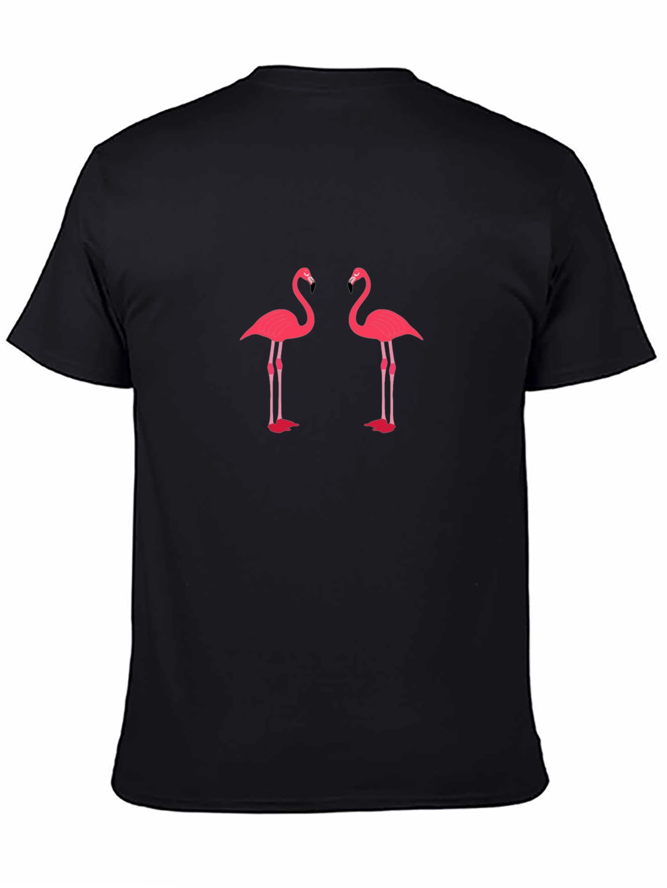 Flamingo Graphic Tee - Black Cotton Casual