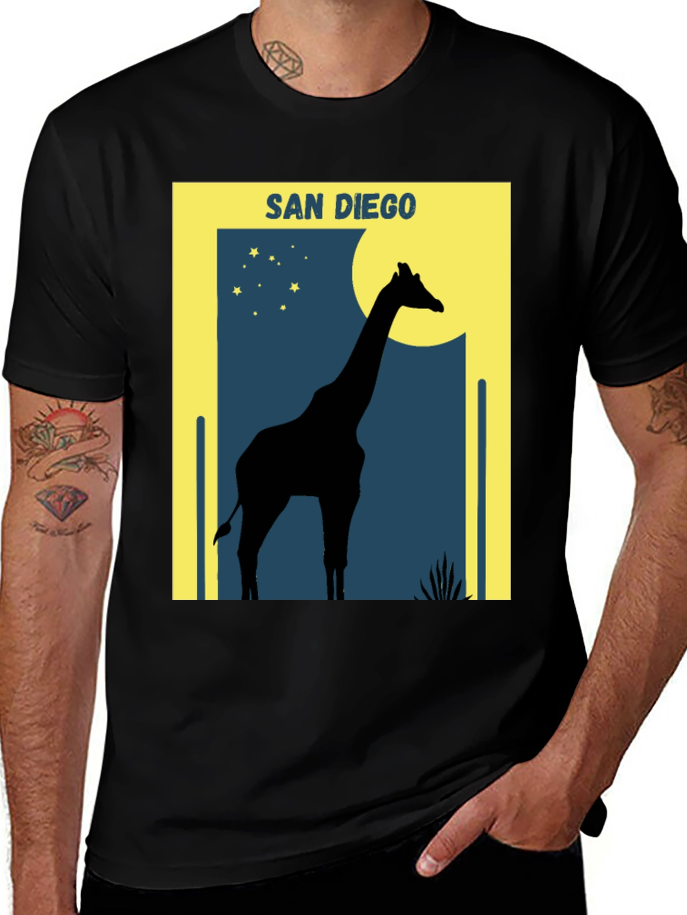 San Diego Giraffe T-Shirt - Silhouette Design