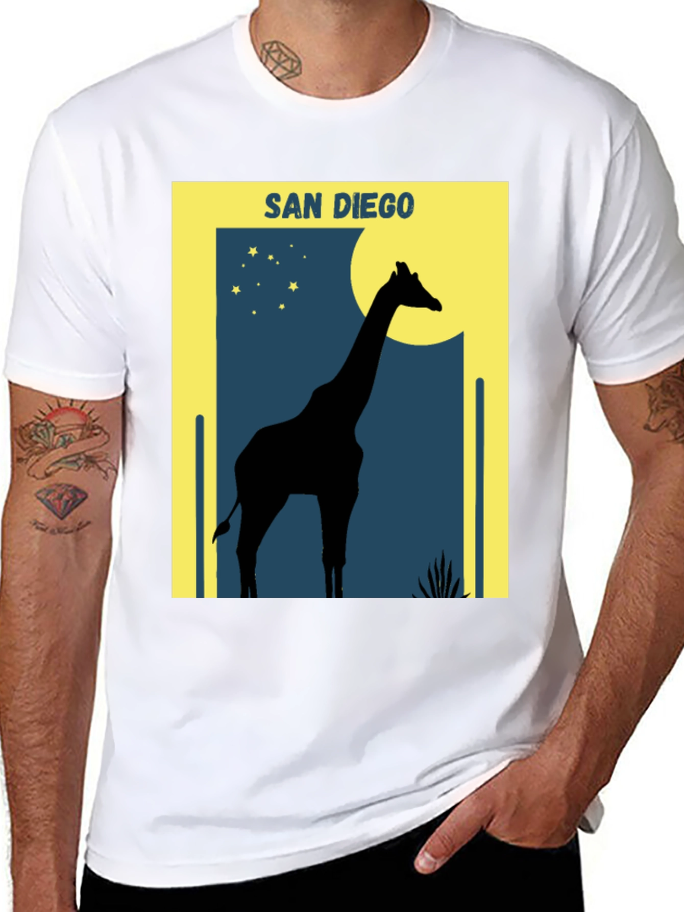 San Diego Giraffe T-Shirt - Silhouette Design