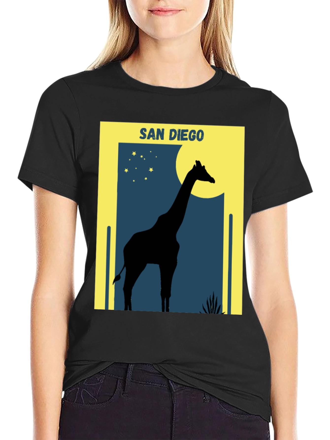 San Diego Giraffe T-Shirt - Silhouette Design